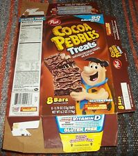 2011 VINTAGE POST COCOA PEBBLES TREATS ROCKS YOUR WHOLE MOUTH EMPTY FLAT BOX picture