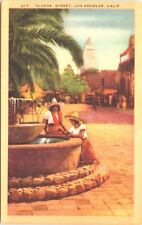 Postcard Olvera Street Los Angeles California Old Mission Church Plaza picture