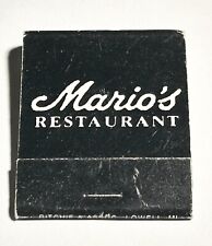 Vintage Mario's Italian Food Restaurant Matchbook Detroit Michigan Advertising picture
