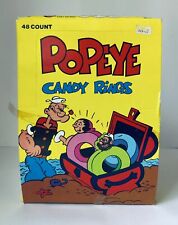 Vintage 1989 Novo Bonbon Popeye CANDY RINGS Full Display Box 48ct container picture