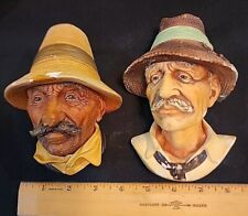 Rumanian Bossons Head 1971 England Chalkware Congleton Vintage + Another Man picture