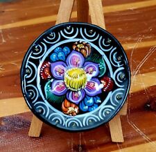 Mexican Hand Painted Clay Mini Plate Refrigerator Magnet picture