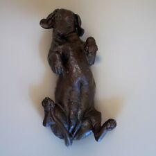 Vintage RARE Doris Lindner Cold Cast Bronze Rolling Dachshund 10.5” Chipped picture