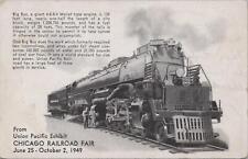 Postcard Railroad Union Pacific Exhibit Chicago Railroad Fair 1949  picture