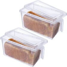 2 Pcs Plastic Large Bread Box Clear Bread Storage Container for Kitchen Count... picture