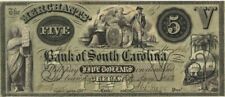 Merchants' Bank of South Carolina $5 - Obsolete Notes - Paper Money - US - Obsol picture