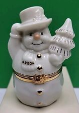 Lenox Trinket Box Treasures The Snowman's Surprise With Snowflake Charm  picture