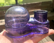 VERY NICE AMETHYST COLORED LARGE FIGURAL DOMED IGLOO INK BOTTLE 1880s CLEAN L@@K picture