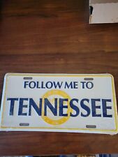 Vintage NOS Unused Follow Me To Tennessee  License Plate  picture