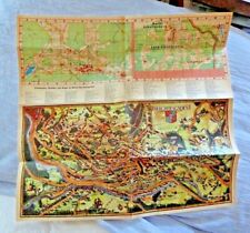 VINTAGE LOVELY ILLUSTRATED MAP OF BERCHTESGADENER GERMANY + HOTEL RATES 1966 picture