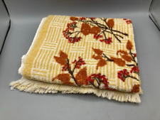 Vintage 1970's St. Mary's All Cotton Red Floral Bath Towel picture