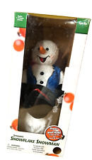 GEMMY SPINNING SNOWFLAKE SNOWMAN ANIMATED TESTED SEE VIDEO Original Box picture