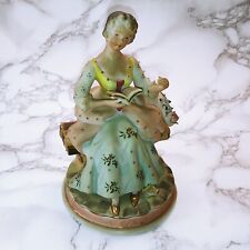 Vintage Orion Victorian Figurine Woman Porcelain Bisque Made In Japan Decor picture