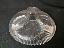 Antique 10.25” Clear Holophane Prismatic Reflector Shade Pendant - 2.25