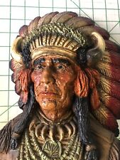 Massive 33” Universal Statuary 1975 Indian Warrior Chief Wall Hanging Stunning picture