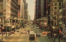 State Street Downtown Chicago Looking South Vintage Chrome Postcard 1966 Posted picture