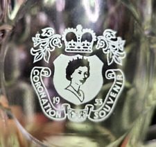 Vintage 1953 Coronation Glass Mug Souvenir Queen Elizabeth II picture