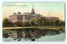 View over Lake of Simmon's College Boston Massachusetts 1914 Antique Postcard E2 picture