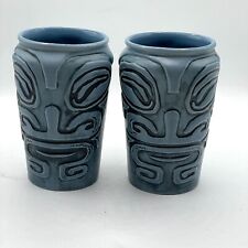 Trader Vic's 2018 San Jose Tiki Mugs Blue Set of Two Collectible picture