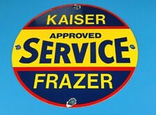 VINTAGE KAISER FRAZER PORCELAIN AMERICAN GAS AUTOMOBILE SERVICE DEALER SIGN picture