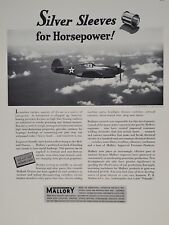 1942 P. R. Mallory Fortune WW2 Print Ad Q2 U.S. Bomber Airplane Silver Sleeves picture