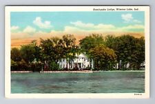Winona Lake IN-Indiana, Kosciuszko Lodge, Advertising, Antique Vintage Postcard picture