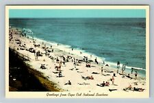 Cape Cod MA-Massachusetts, Great Beach, Sun Bathers and Ocean, Vintage Postcard picture