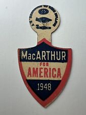 Vintage 1948 Douglas MacArthur For America Pinback Political Button tab picture