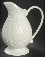 Lenox Butler's Pantry 1.5 Quart Pitcher White With Raised 3d Ivory Rooster NWT picture