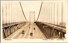 Roadway on Delaware River Bridge Philadelphia PA c1946 Vintage Postcard X27 picture