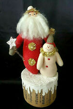 BETHANY LOWE/DEE FOUST - SANTA & SNOWMAN ON SNOW COVERED SHEET MUSIC BOX FIGURES picture