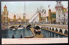 Postcard Coney Island NY - Shooting the Chutes Amusement Flume Ride picture