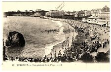 POSTCARD 47 Biarritz ~ Vue generale de la Plage ~  PARIS - 1928 picture