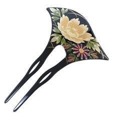NEW Kanzashi Japanese Hair Ornament Accessory Black Color Makie Lacquerware picture