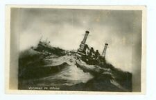 USS VERMONT IN STORM-US NAVY-MILITARY-RPPC-AZO-(1918-1930)-(#111-8) picture