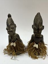 Vintage Yoruba Ibeji African Wood Carved Figurines Set Of 2 picture