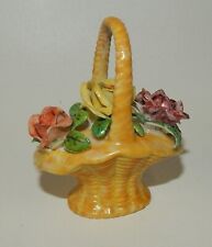 Antique Germany Elfinware Basket Filled with Applied Blooming Roses picture
