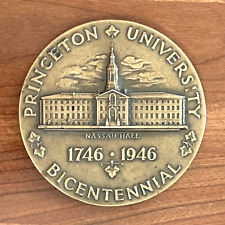 Vintage 1946 Princeton University Nassau Hall Bicentennial Bronze Paperweight  picture