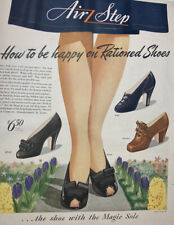 1940s WW2 Era Print Ad Air Step Rationed Shoes & Swift's Food 10x13