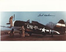 Walker Mahurin Signed 8x10 Photograph WWII P-47 Ace 56th FG picture