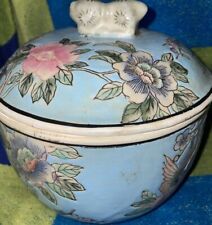 Japanese Vase Bowl w Lid Porcelain Decorated in Macau China picture
