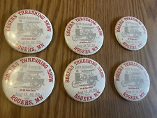 6 Vintage Rogers Threshing Show Rogers Minnesota 1989 Pin Pinback Buttons picture