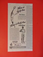 1946 Jockey Underwear There is only One Tennis Star Bill Tilden art print ad picture