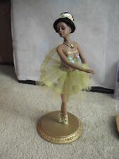 Beautiful Porcelain Black Ballerina Girl Figurine on Base 10 1/2