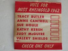 Vintage very Rare Vote For Miss Rheingold 1962 - 6  Ballots that are Unused picture