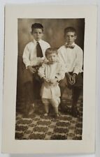 RPPC Darling Boys Maurice Charlie and Rhodes to Illinois c1900s Postcard R2 picture