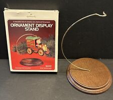 Vintage Wooden Base/ Gold Tone Hanger HALLMARK CHRISTMAS ORNAMENT DISPLAY STAND picture