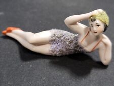 Hertwig-German Porcelain Bisque Woman Posing #5684 in Glitter Bathing Suit picture
