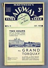 MARTINEAU'S AIRWAY AIRLINE TIMETABLE JULY 1935 ZEPPELIN AIRSHIP SWISSAIR SABENA picture