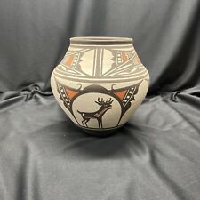 Zuni Pot “ Deer In His House “ Hand Painted By Carlos Latte picture